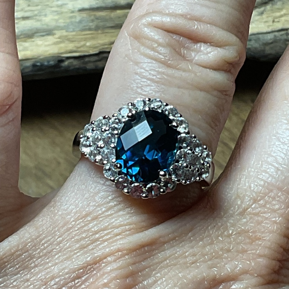 London Blue Topaz .925 Silver Ring - Picture 6 of 6